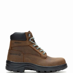 Wolverine Carlsbad 6" Steel-Toe Kadın Iş Botu Koyu Kahverengi | VPE4938DO