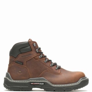 Wolverine Raider DuraShocks® Waterproof 6" CarbonMAX® Erkek Iş Botu Kahverengi | EEB645VA