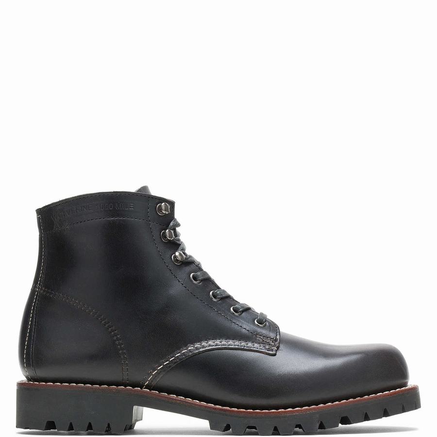 Wolverine 1000 Mile Plain-Toe Rugged Erkek Iş Botu Siyah | TBI2749ZU