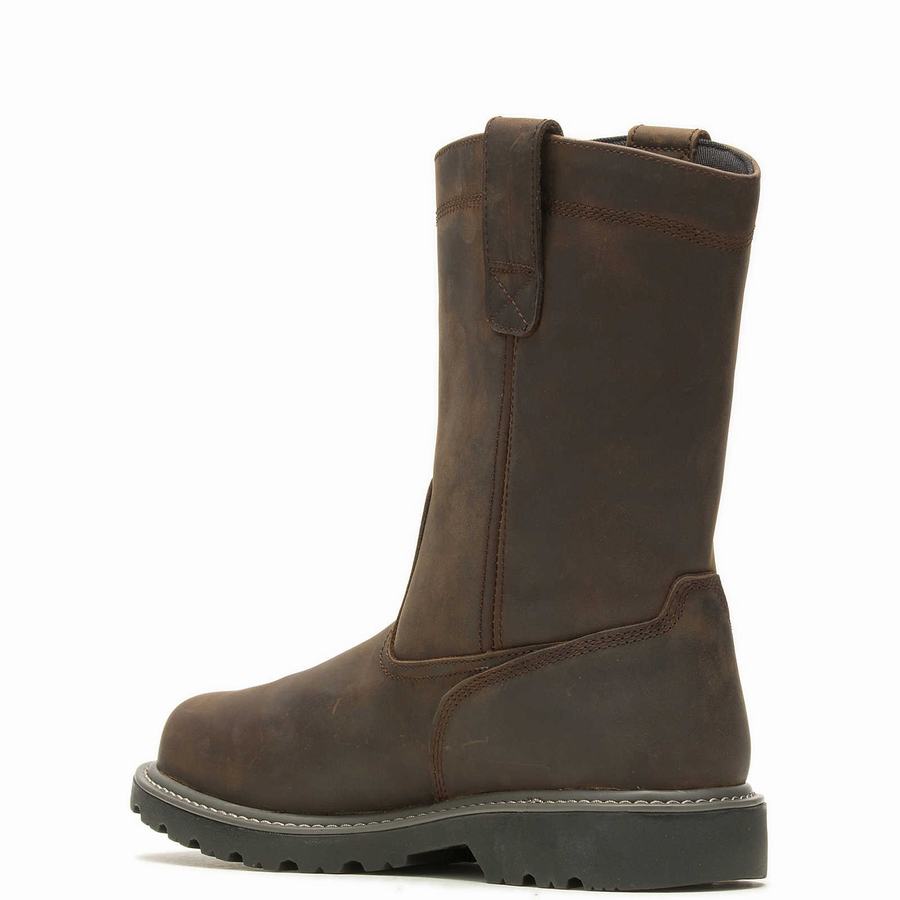 Wolverine Floorhand Met-Guard Steel-Toe Wellington Erkek Bot Koyu Kahverengi | NPC3551AJ