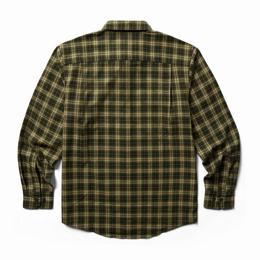 Wolverine Glacier Midweight Long Sleeve Flannel Erkek Gömlek Koyu Yeşil | YCS1152OT