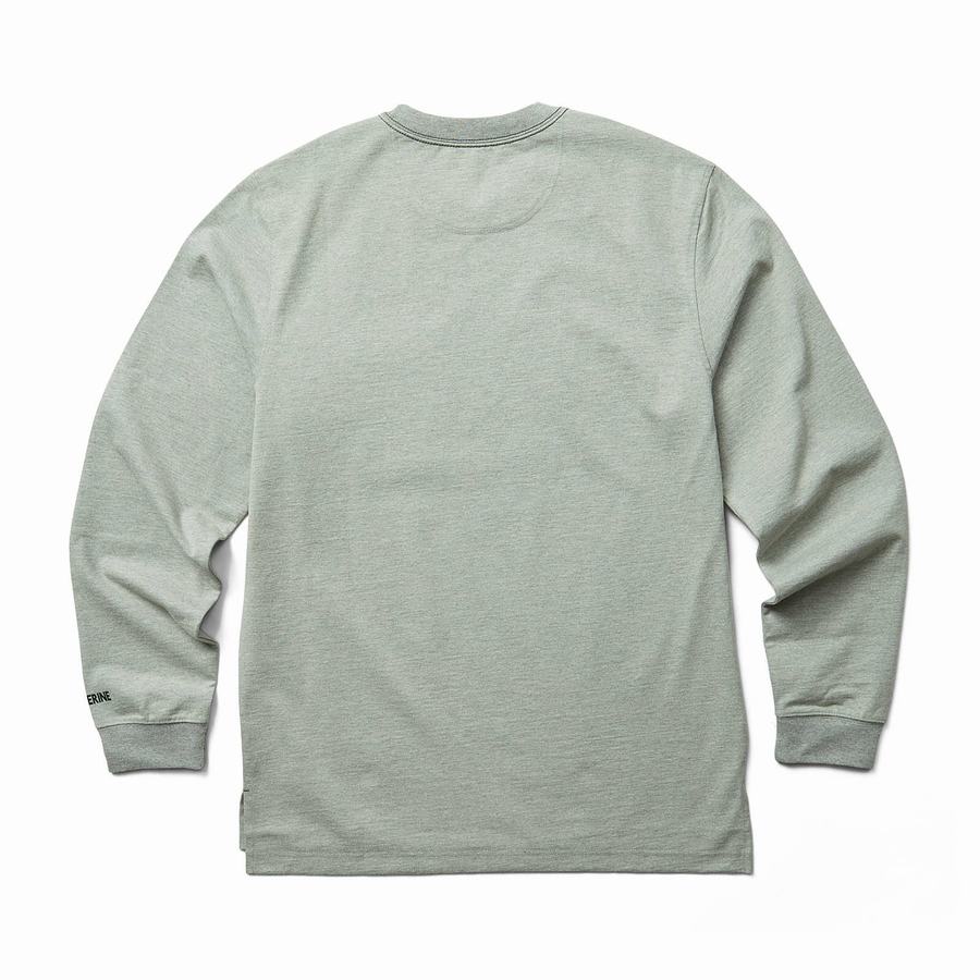 Wolverine Guardian Cotton™ Long Sleeve Pocket Tee Erkek Tişört Açık Gri | MCP3112XF