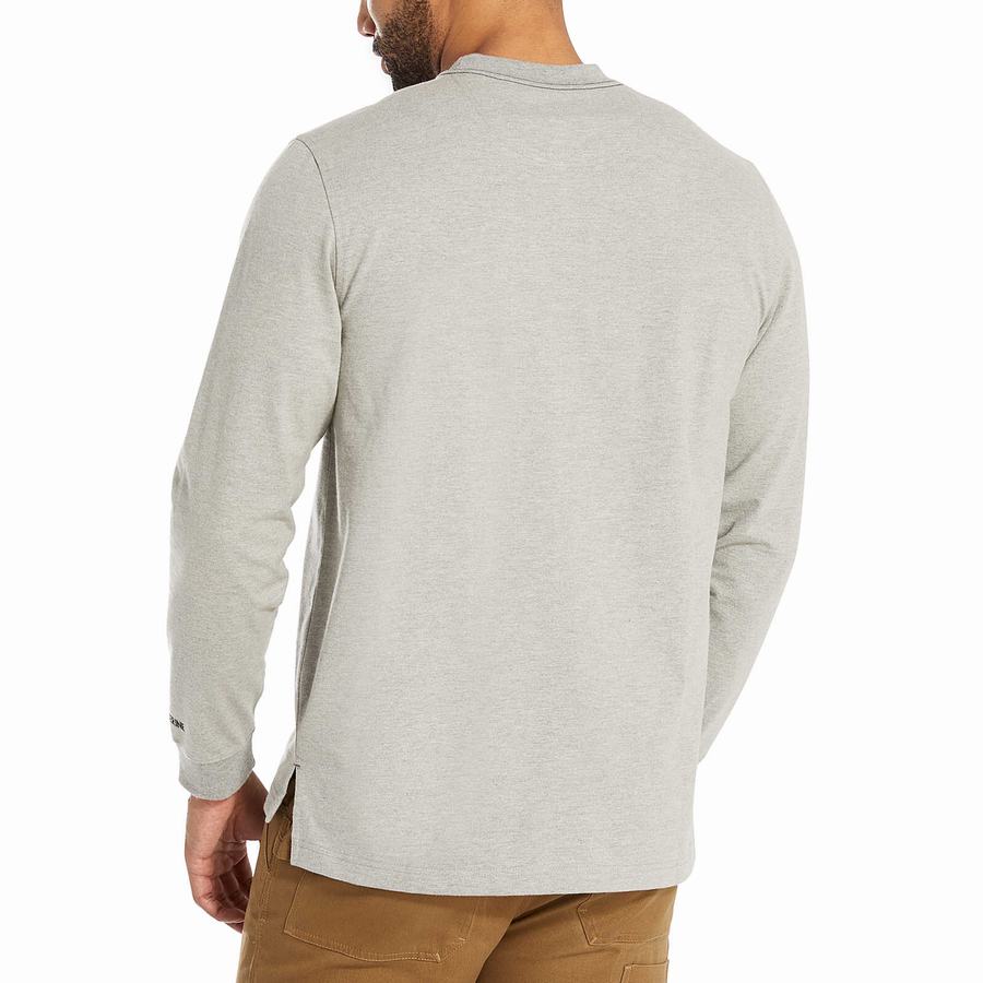 Wolverine Guardian Cotton™ Long Sleeve Pocket Tee Erkek Tişört Açık Gri | MCP3112XF