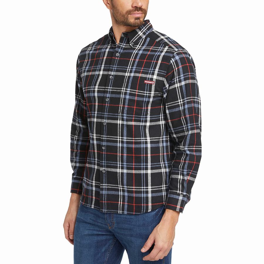 Wolverine Hastings Flannel Erkek Gömlek Siyah Gri | VQV2282XB