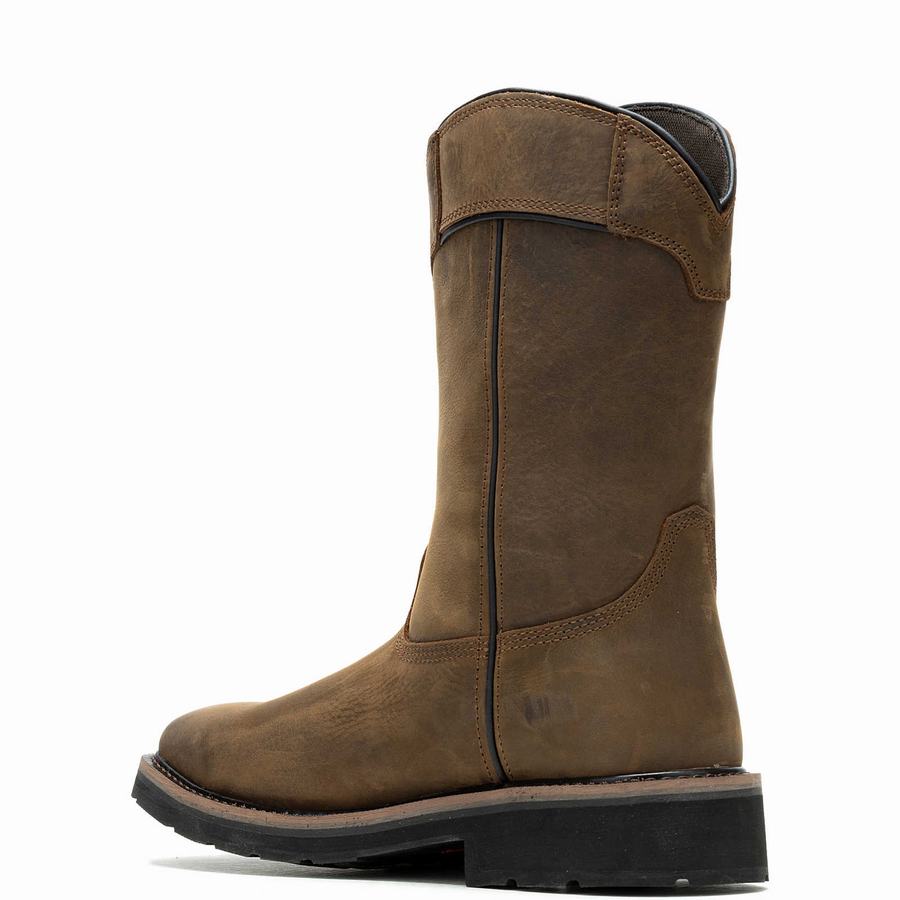 Wolverine Rancher Pull-Tab Waterproof Steel-Toe Wellington Erkek Bot Koyu Kahve | PTI1570IO