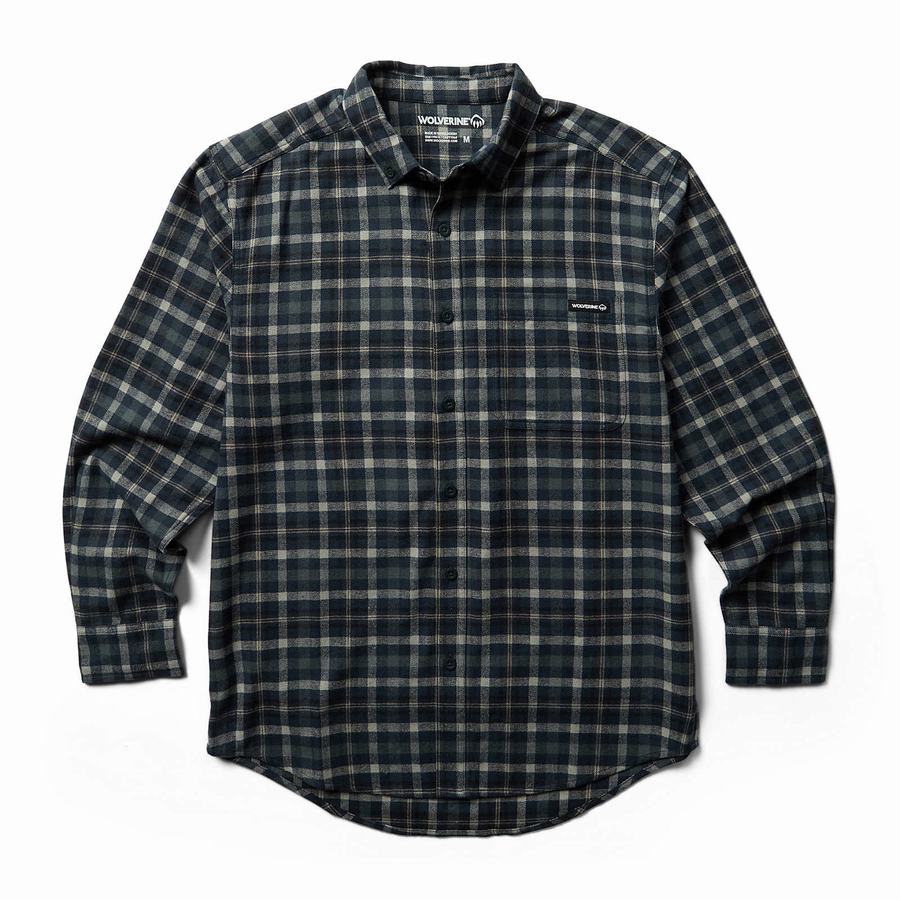 Wolverine Rivet Flannel Erkek Gömlek Lacivert | LWM98100XI