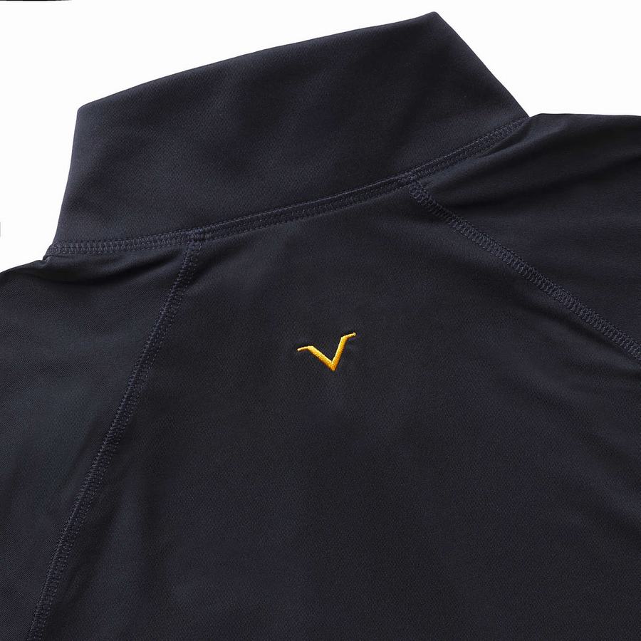 Wolverine x Valiant University of Michigan Sun-Stop Eco Half Zip Erkek Tişört Lacivert | KBI4539KW